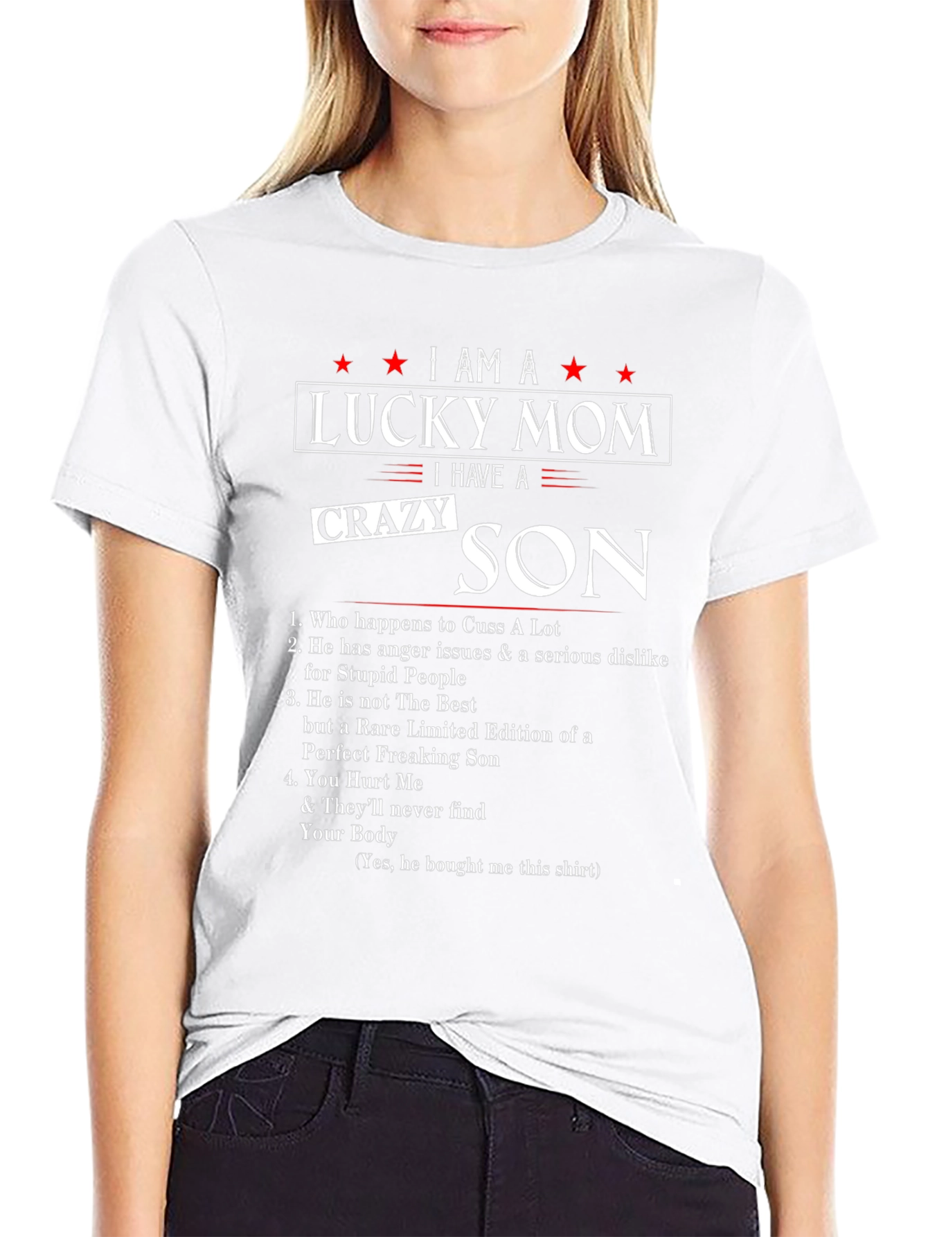 I am a Lucky Mom Crazy Son Graphic T-Shirt