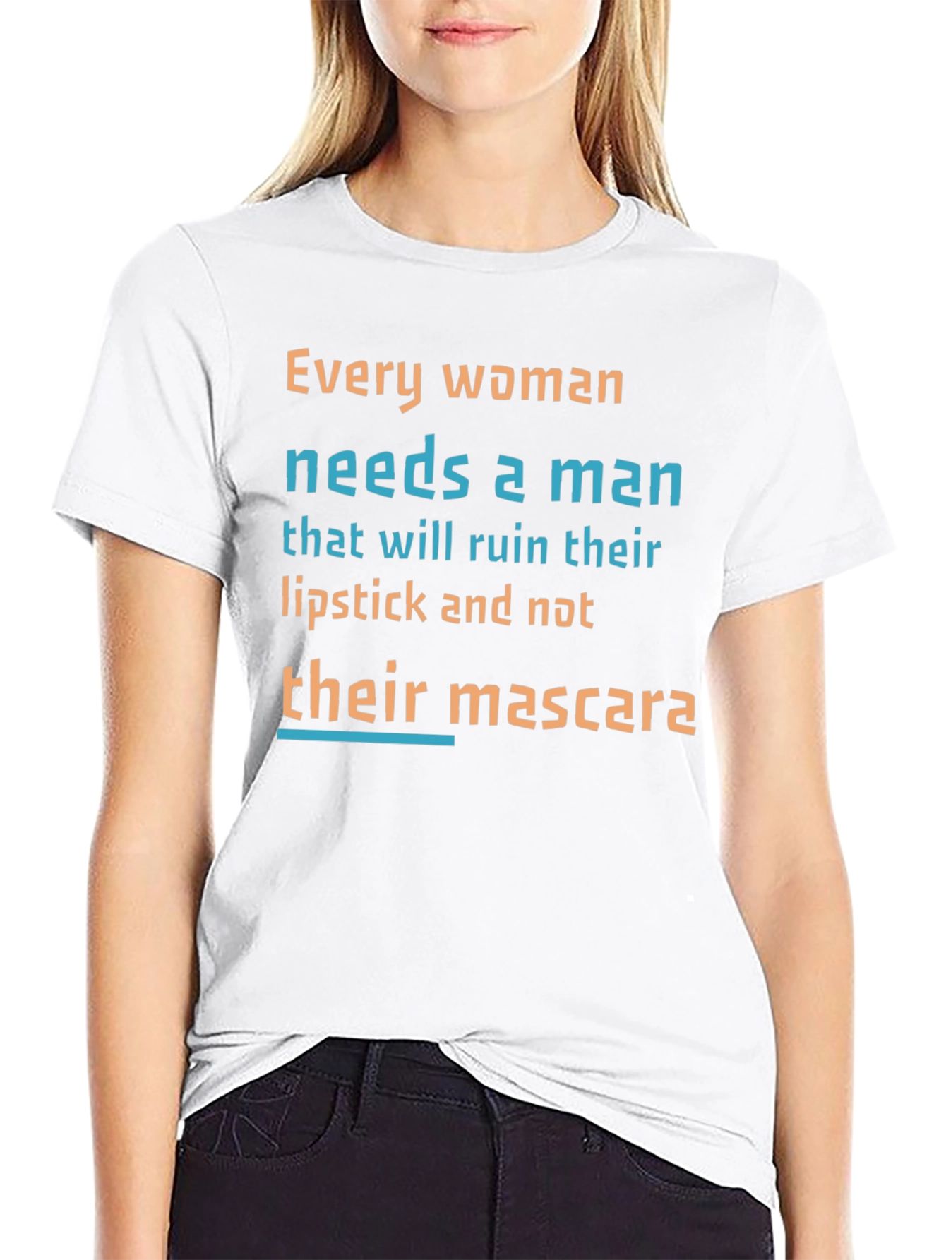 Funny Slogan T-Shirt: Lipstick Not Mascara