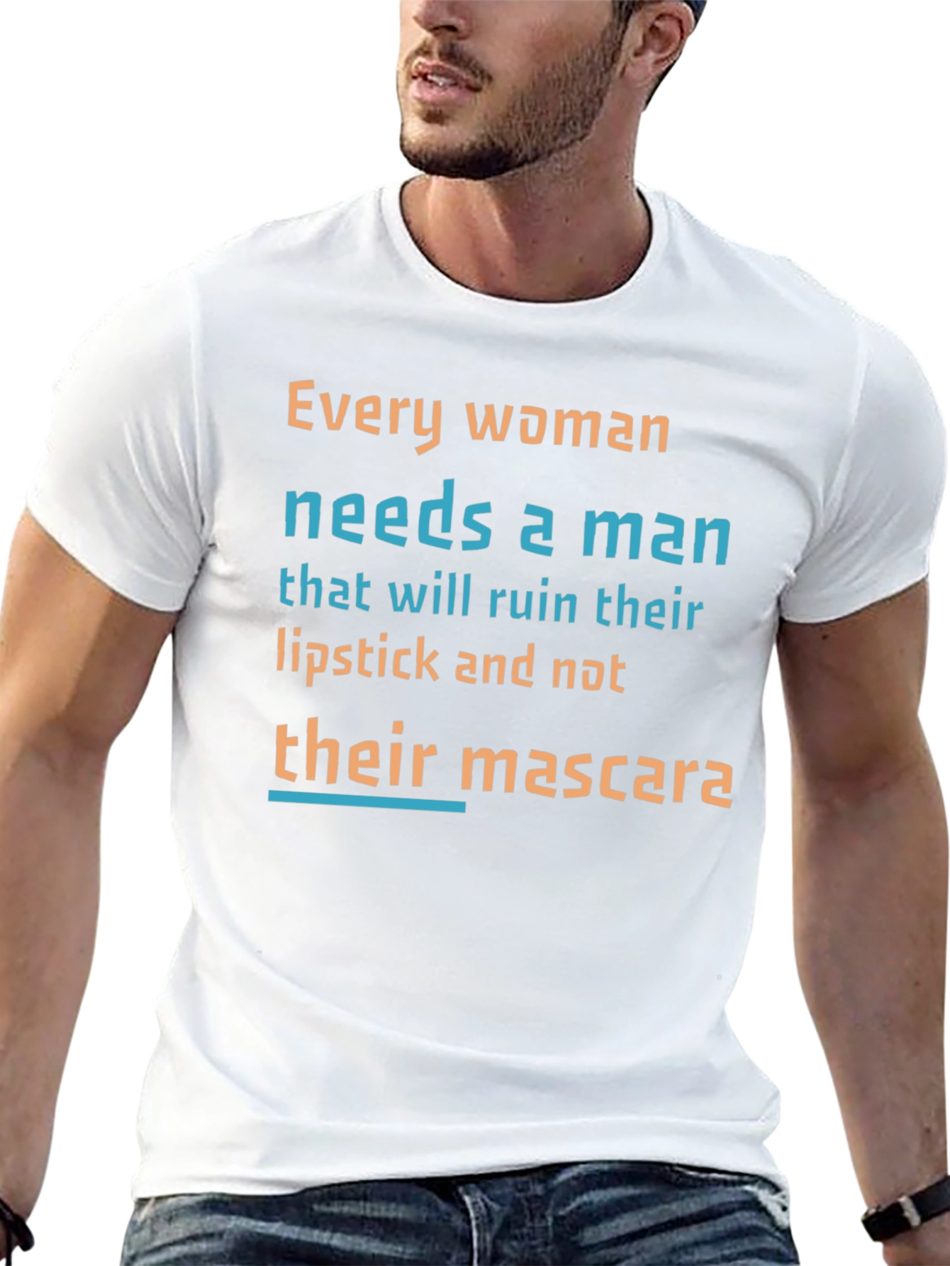 Funny Slogan T-Shirt: Lipstick Not Mascara