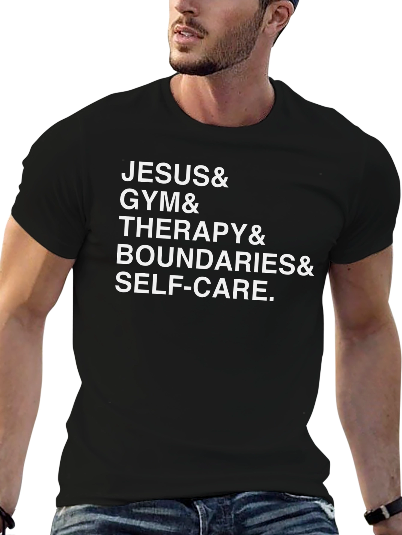 Jesus Gym Therapy Boundaries Self-Care T-Shirt