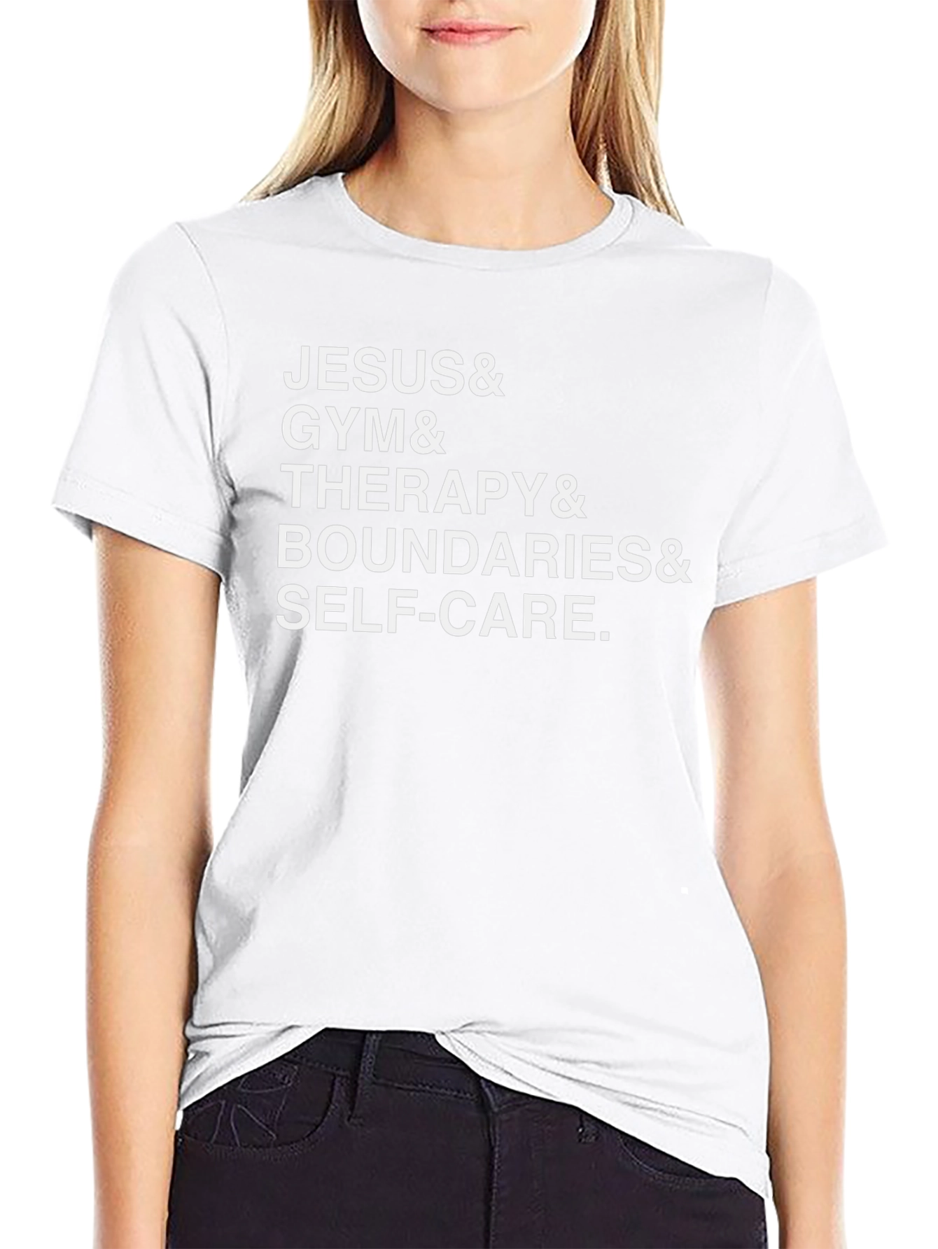 Jesus Gym Therapy Boundaries Self-Care T-Shirt