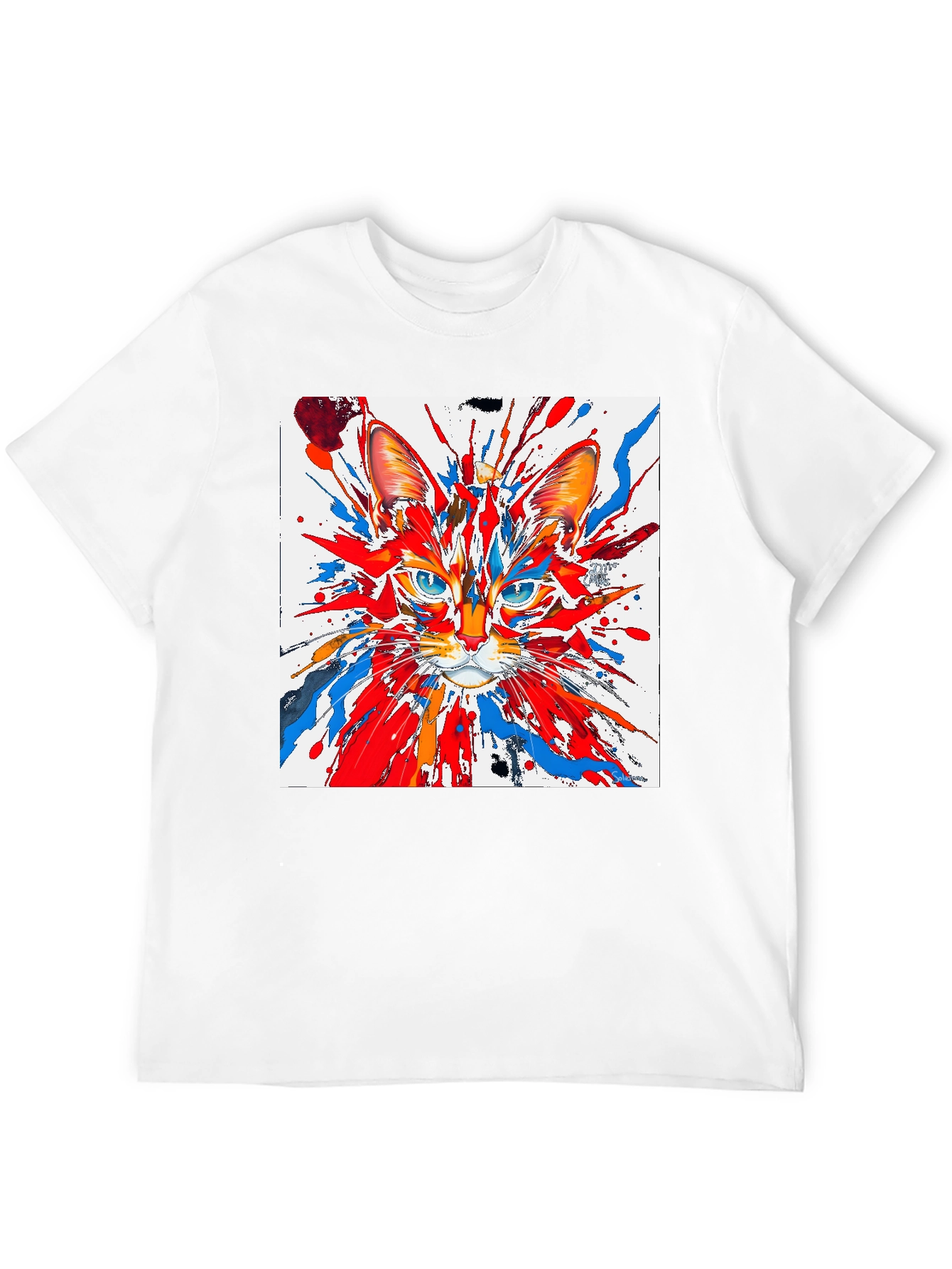 Abstract Cat Art Black T-Shirt