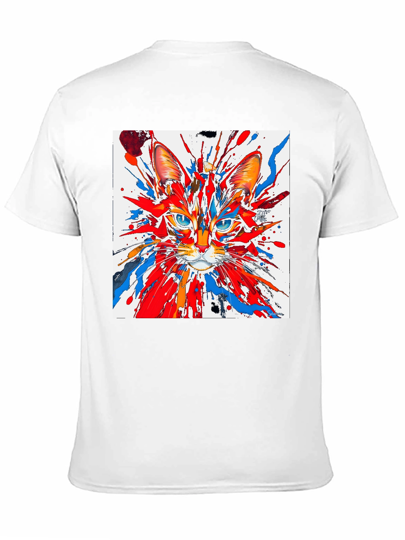 Abstract Cat Art Black T-Shirt