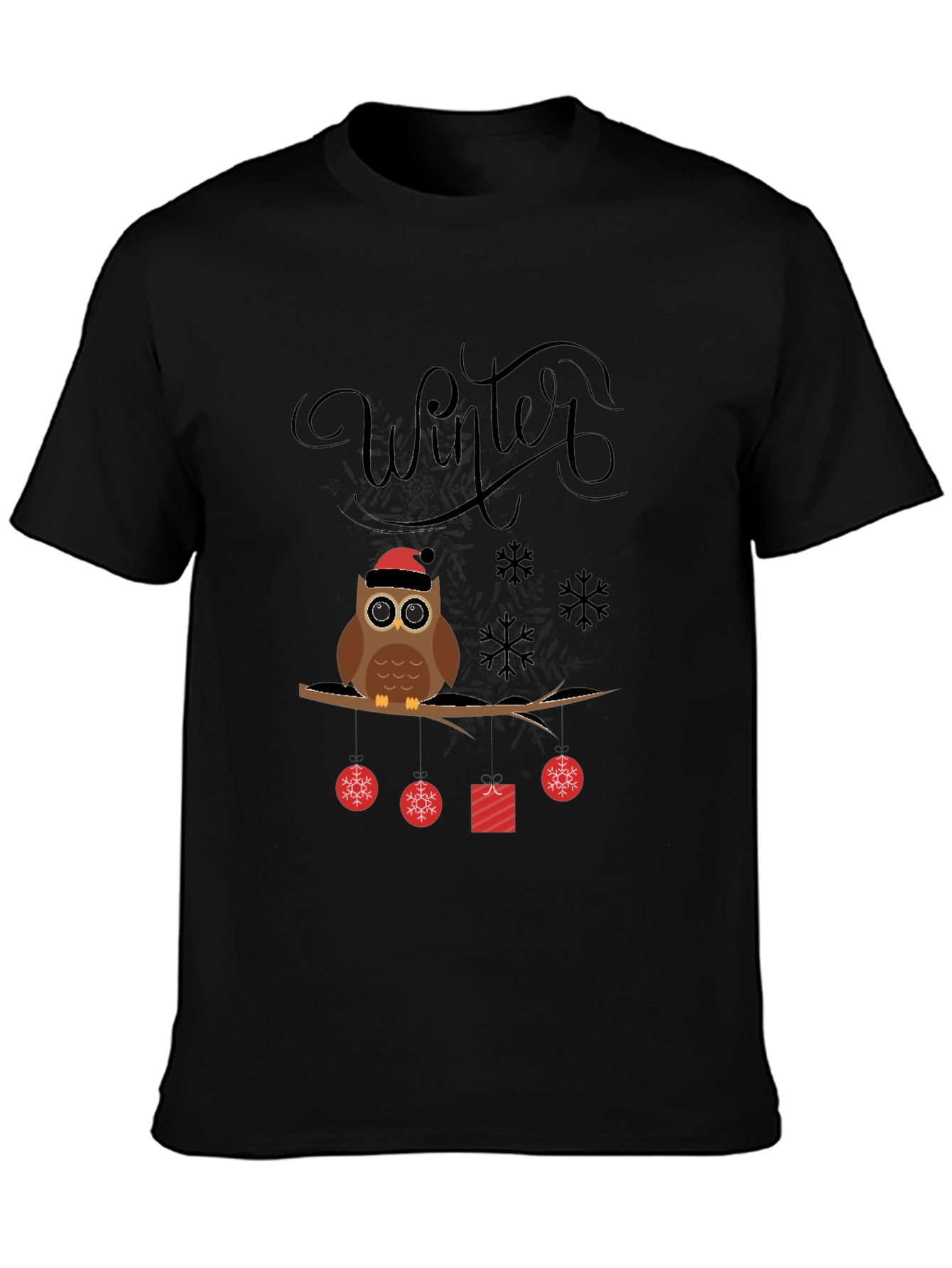 Winter Owl T-Shirt: Festive Holiday Graphic Tee
