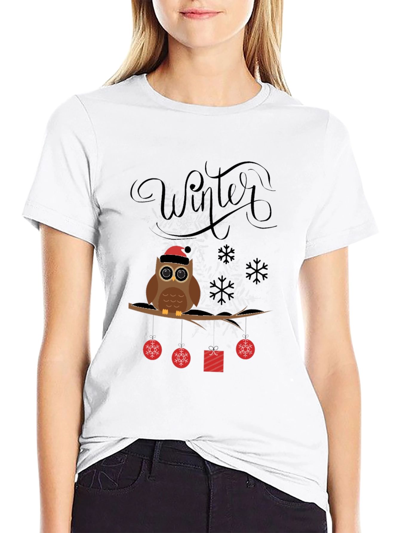 Winter Owl T-Shirt: Festive Holiday Graphic Tee