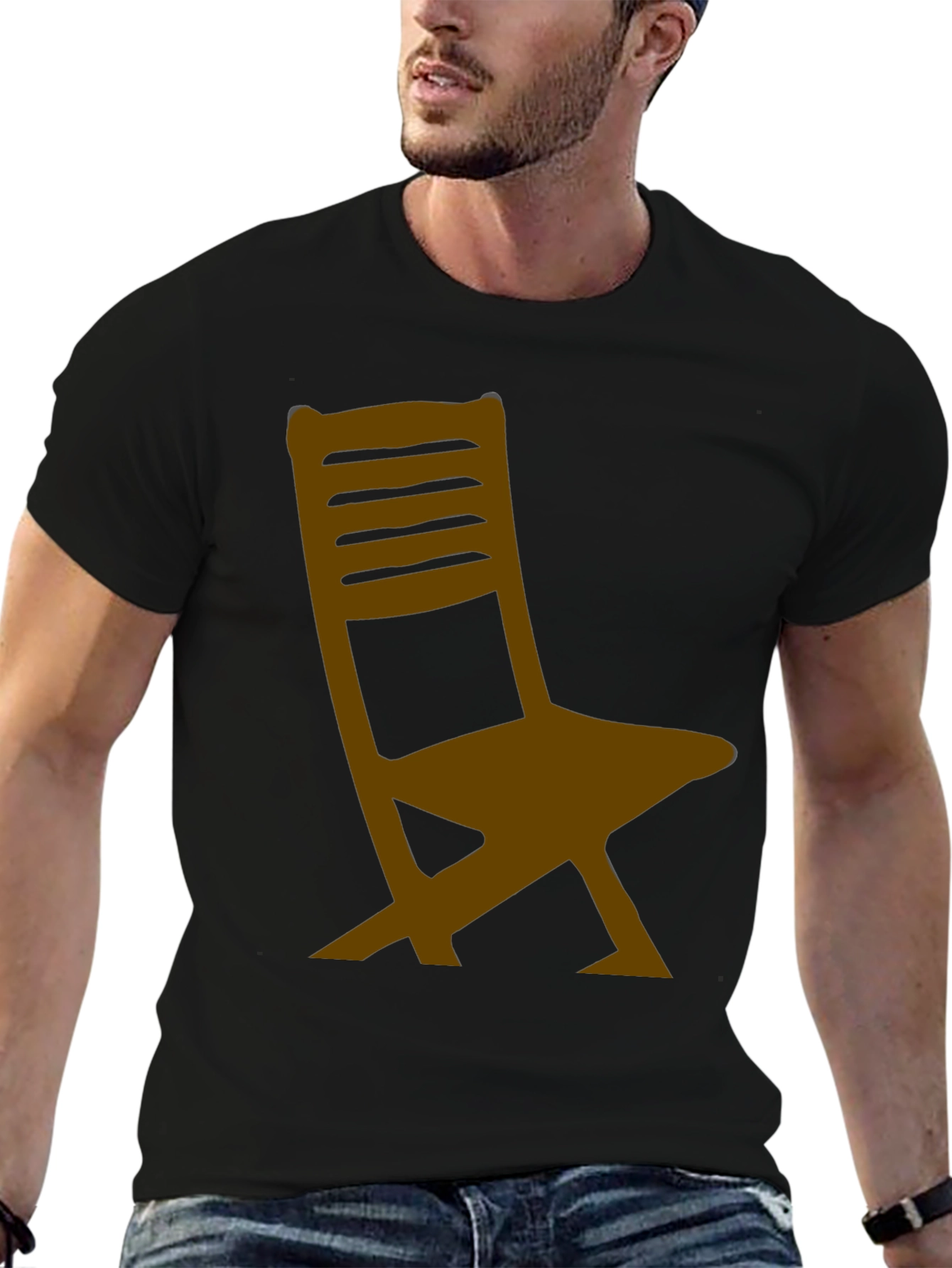 Chair Graphic Black T-Shirt - Relaxed Fit