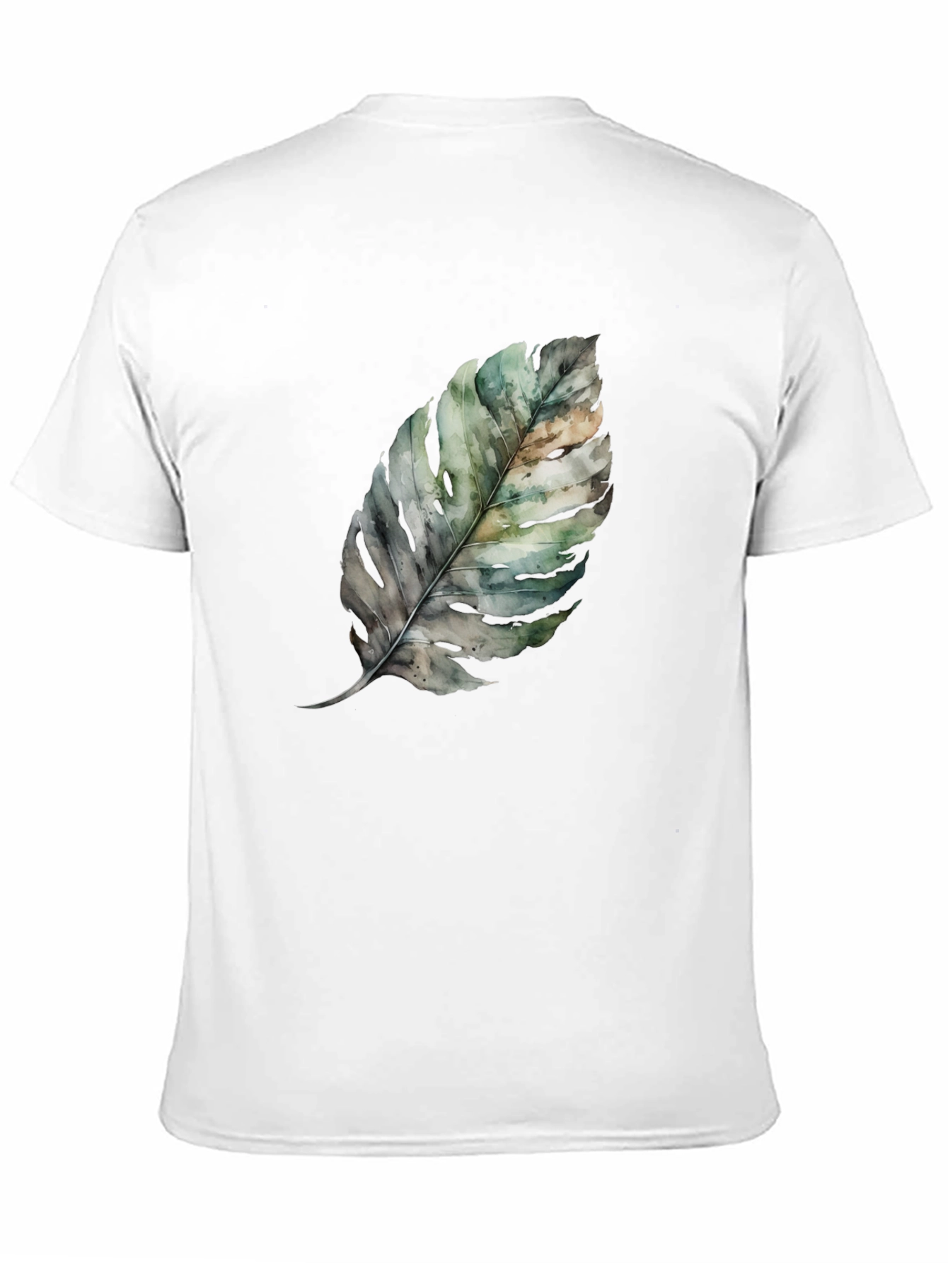 Leaf Print Black T-Shirt - Nature Inspired Fashion