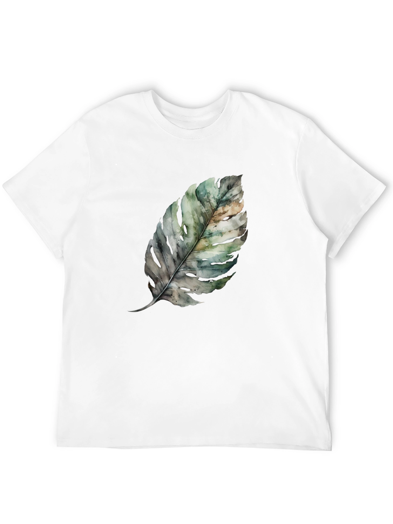 Leaf Print Black T-Shirt - Nature Inspired Fashion