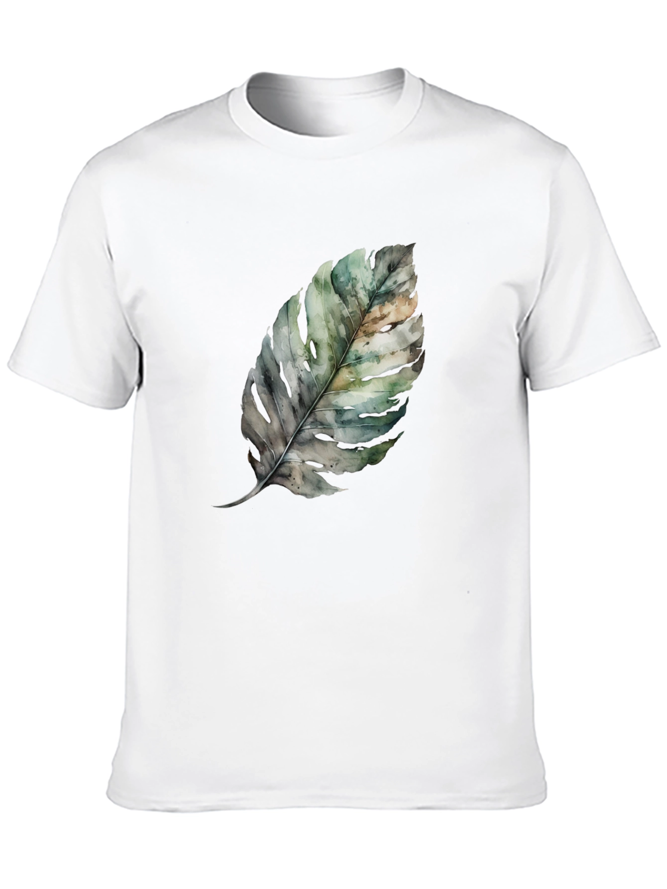 Leaf Print Black T-Shirt - Nature Inspired Fashion