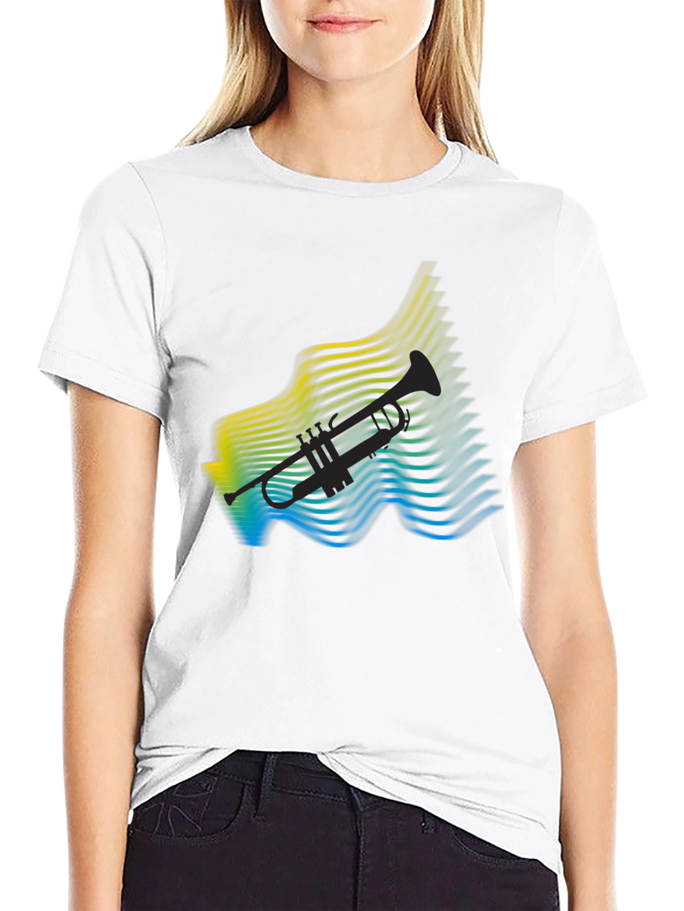 Abstract Trumpet Graphic Tee - Cool Music Lover Shirt