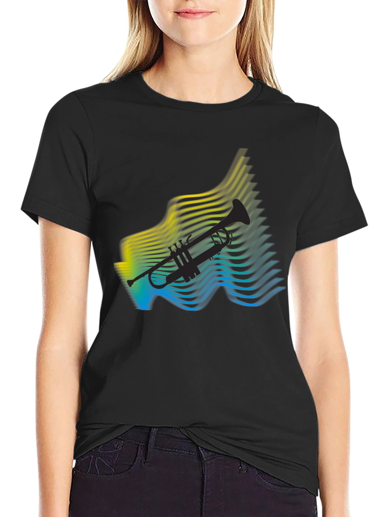 Abstract Trumpet Graphic Tee - Cool Music Lover Shirt