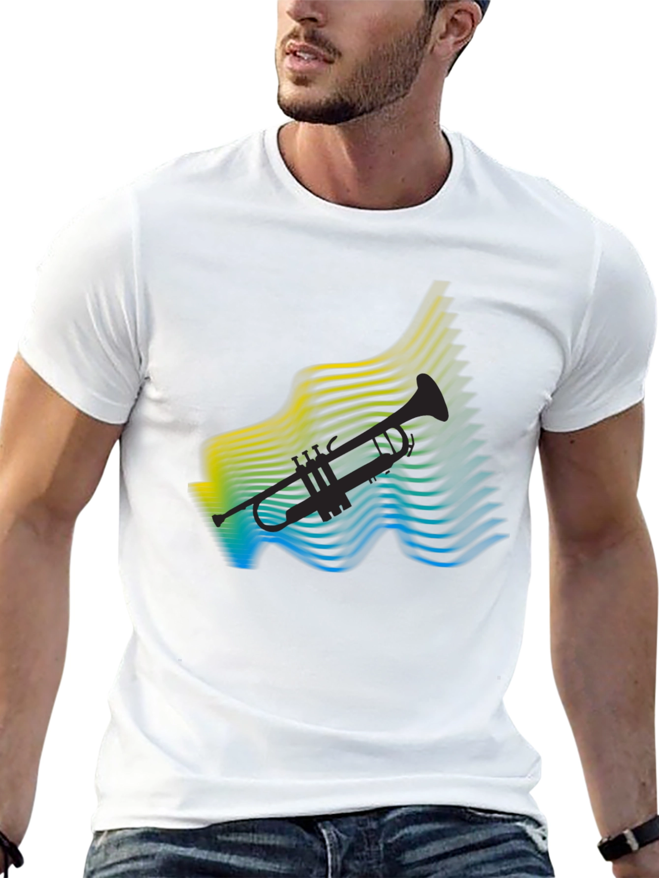 Abstract Trumpet Graphic Tee - Cool Music Lover Shirt