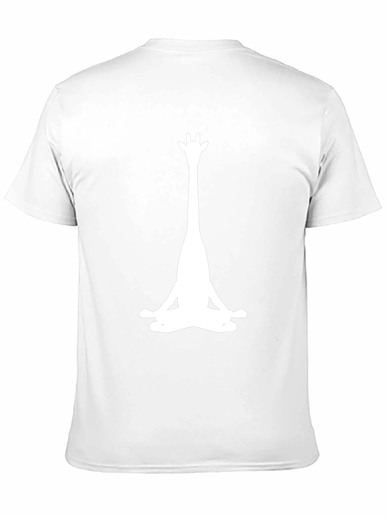 Meditating Giraffe Graphic Tee - Black Cotton T-Shirt
