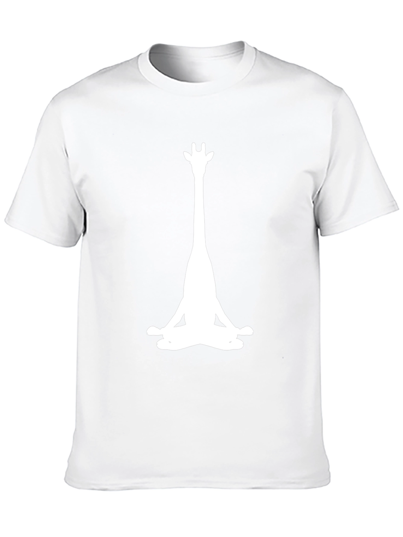 Meditating Giraffe Graphic Tee - Black Cotton T-Shirt