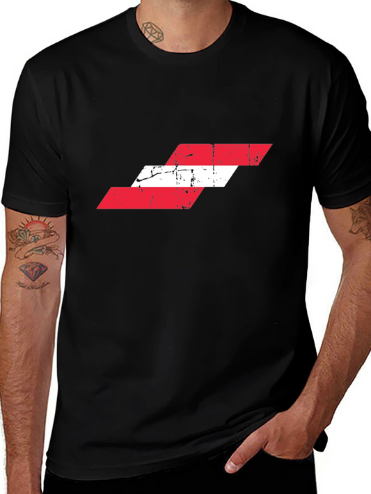 Distressed Austria Flag Graphic T-Shirt
