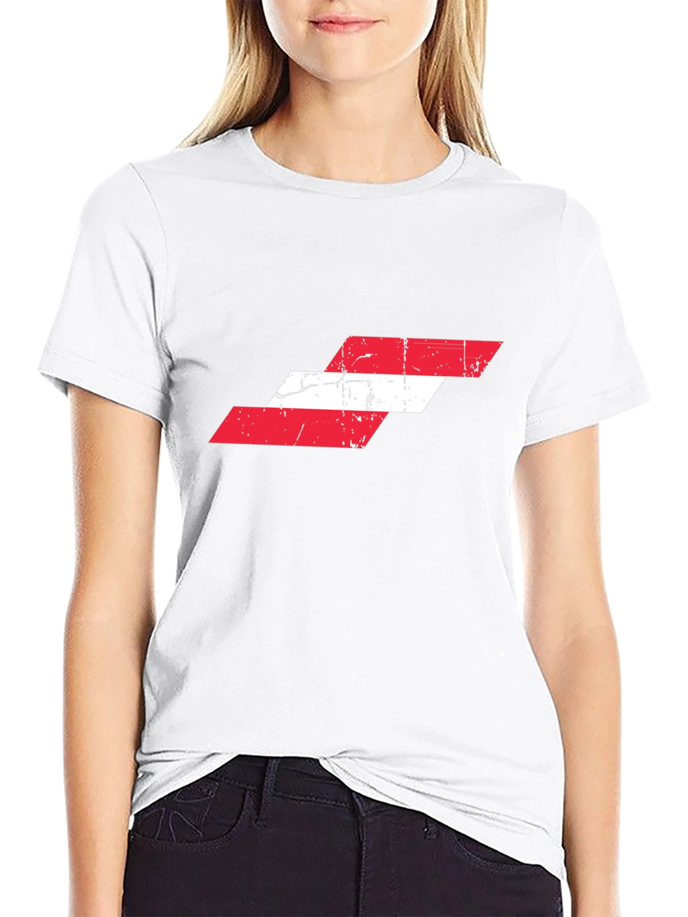 Distressed Austria Flag Graphic T-Shirt
