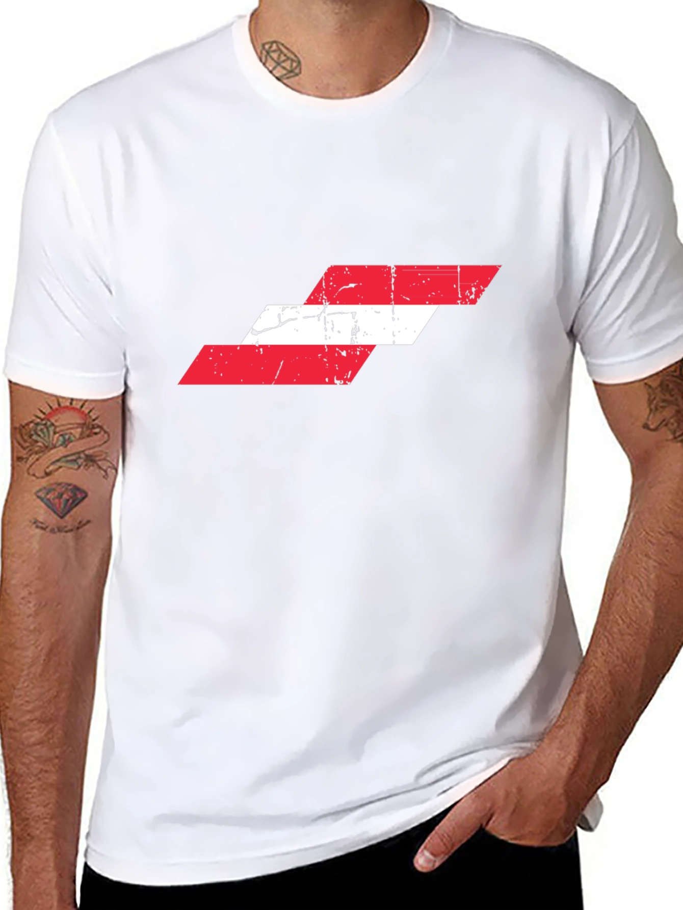 Distressed Austria Flag Graphic T-Shirt