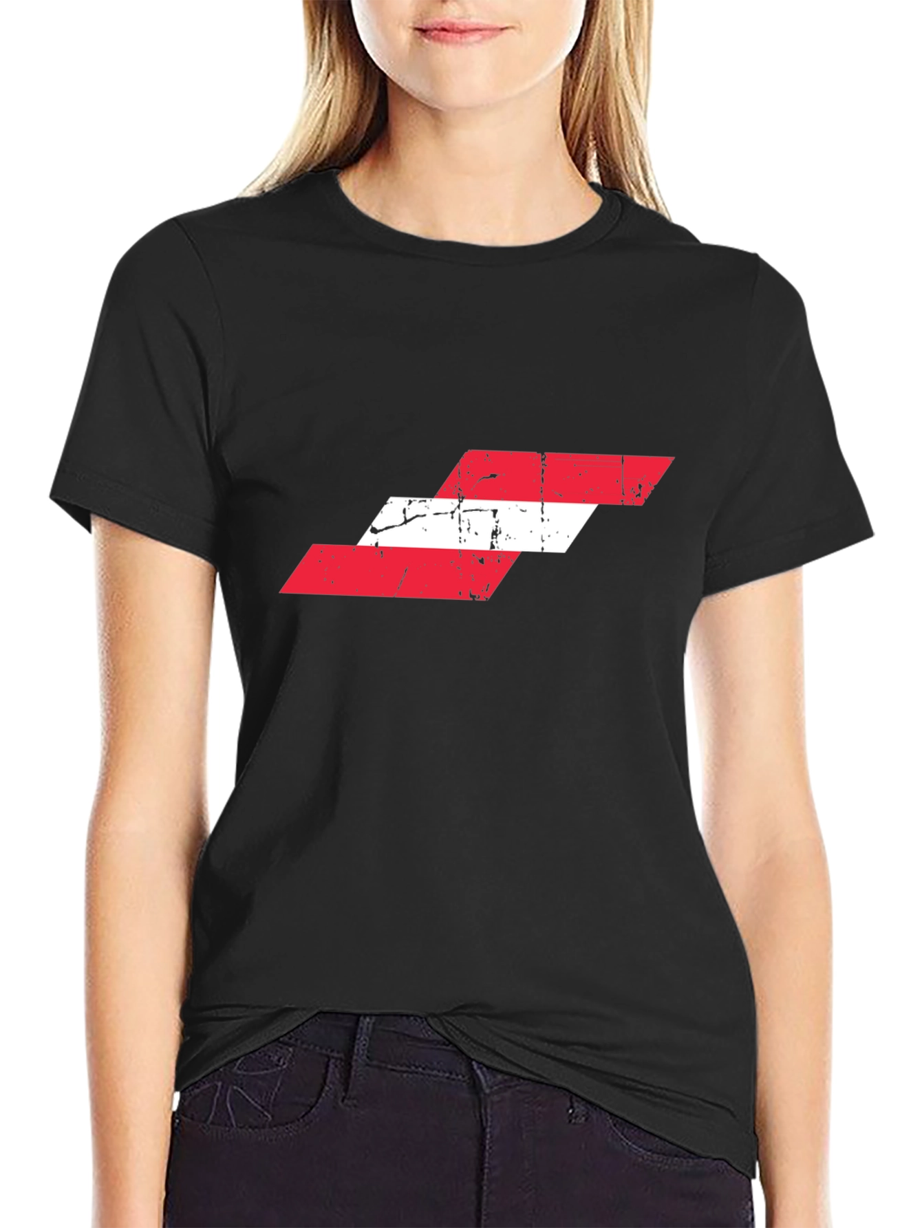 Distressed Austria Flag Graphic T-Shirt