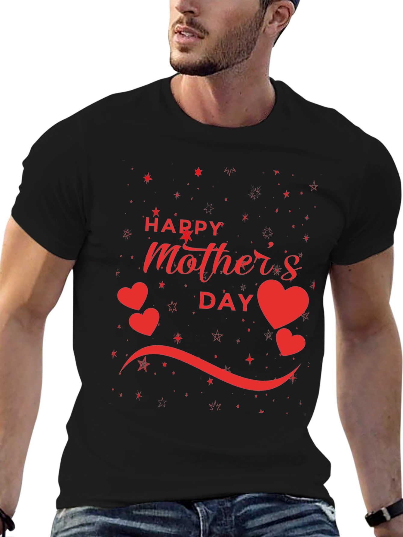 Happy Mothers Day Black T-Shirt