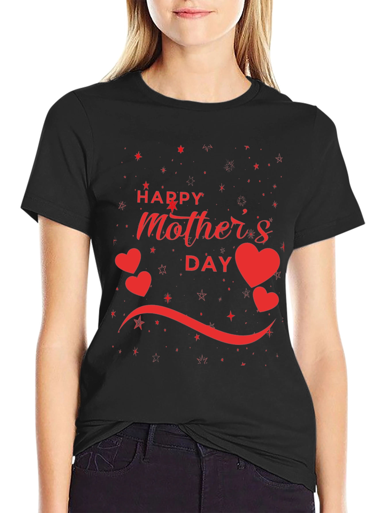 Happy Mothers Day Black T-Shirt