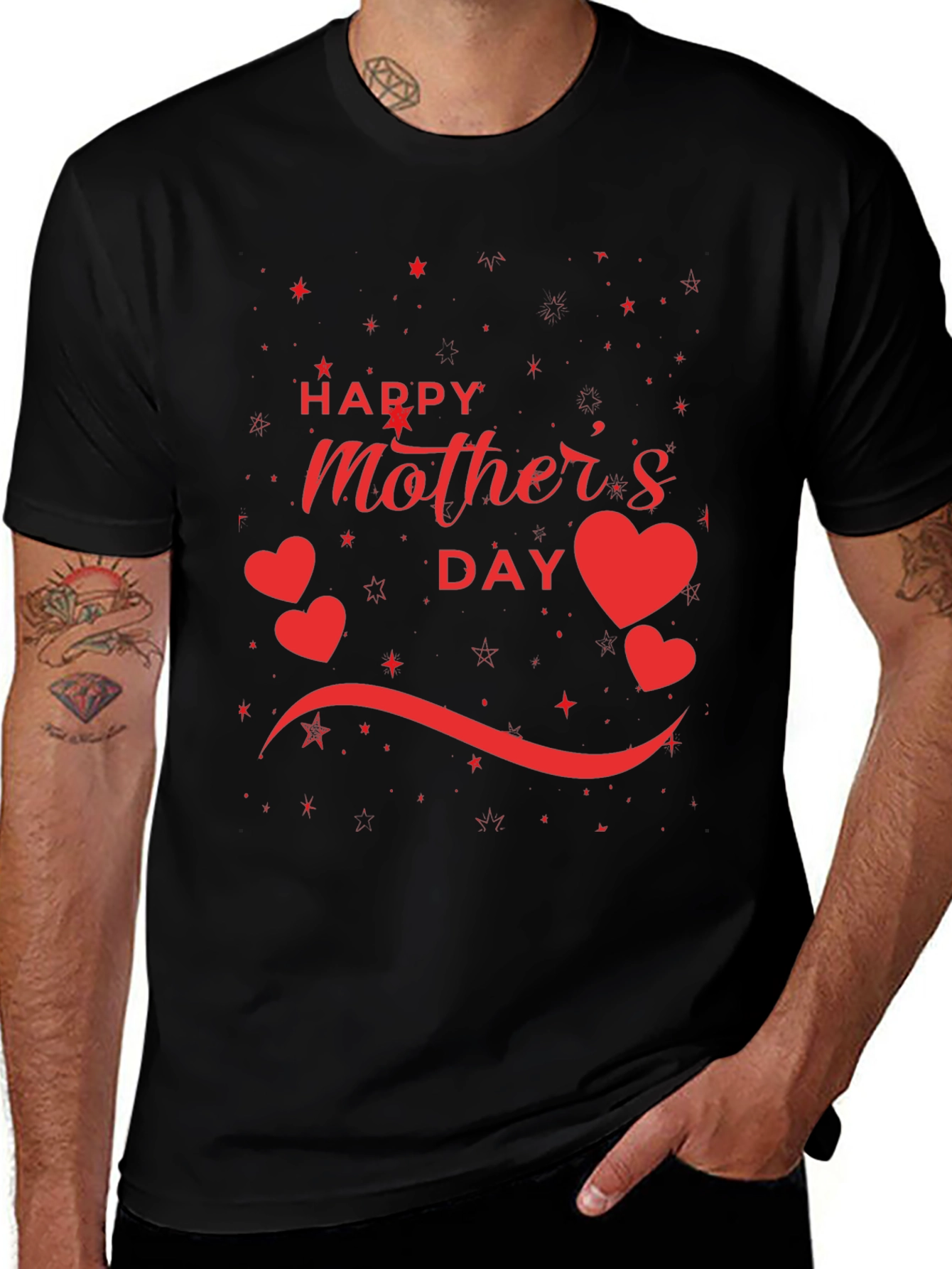 Happy Mothers Day Black T-Shirt