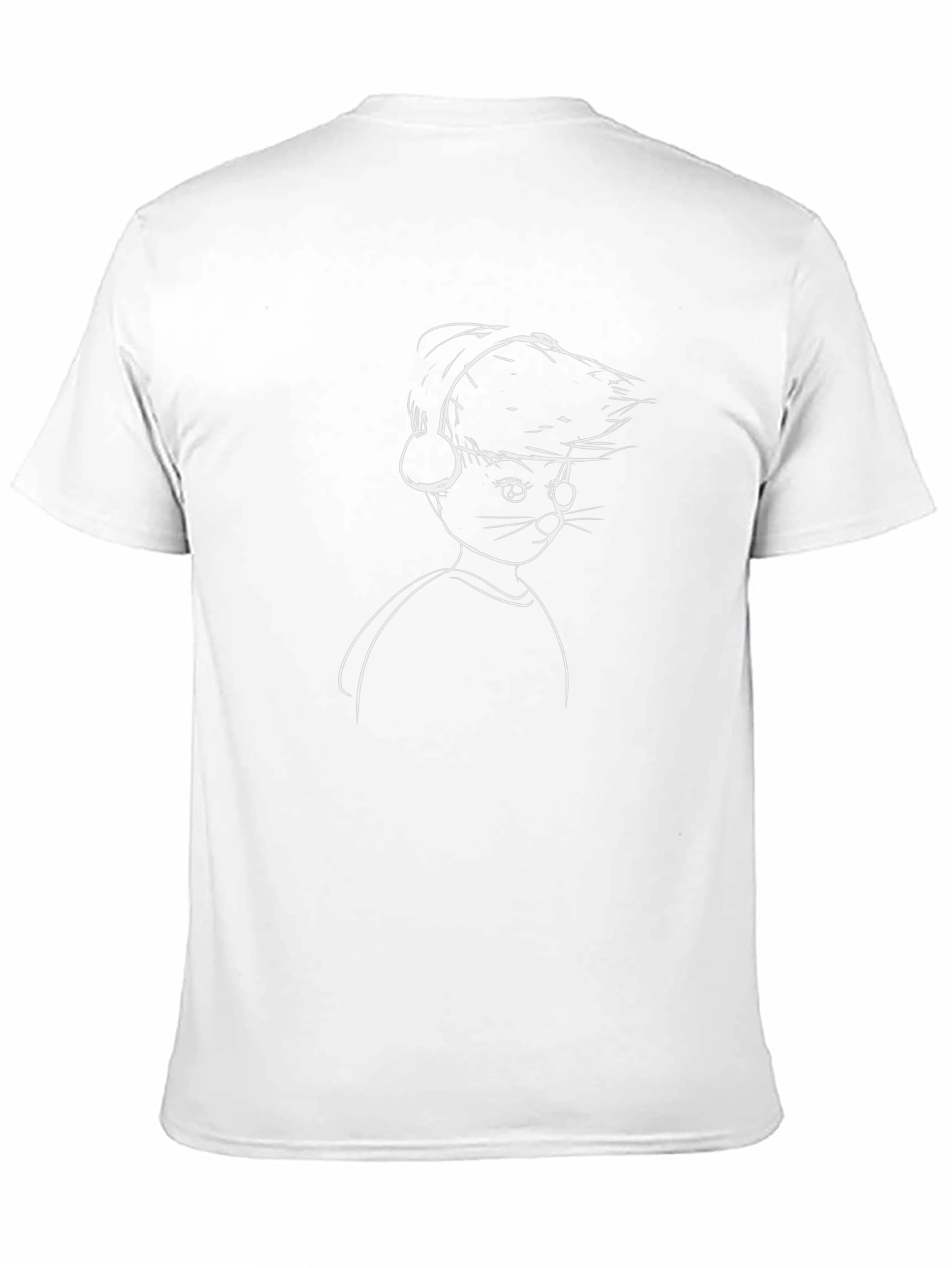 Cool Cat Outline Graphic Tee - Black