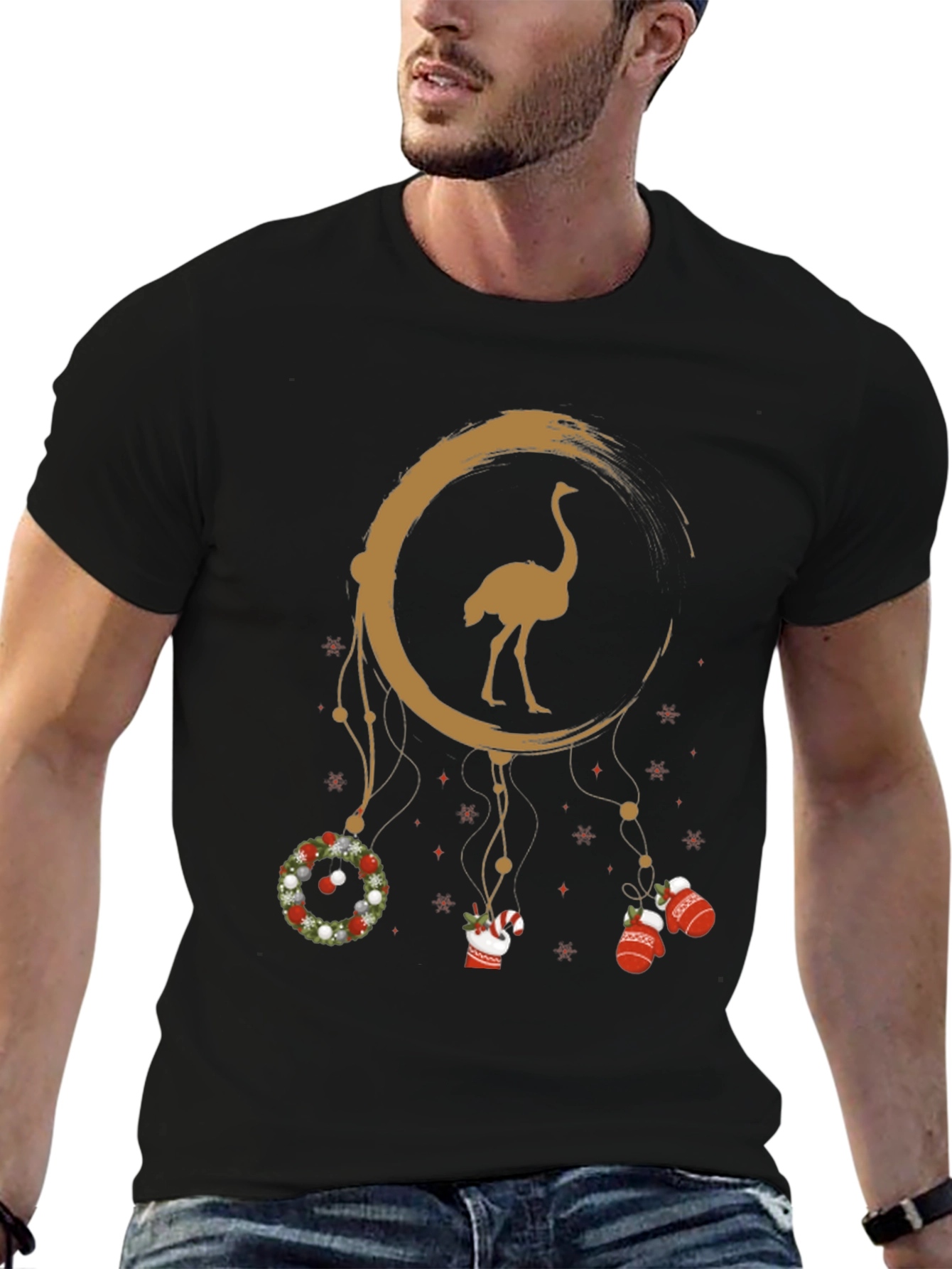 Ostrich Christmas Dreamcatcher Graphic Tee