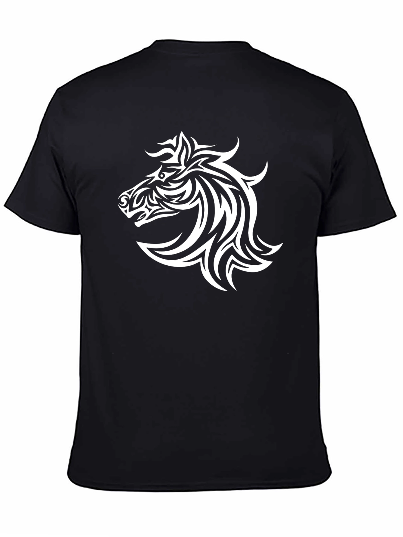 Tribal Horse Graphic T-Shirt - Black