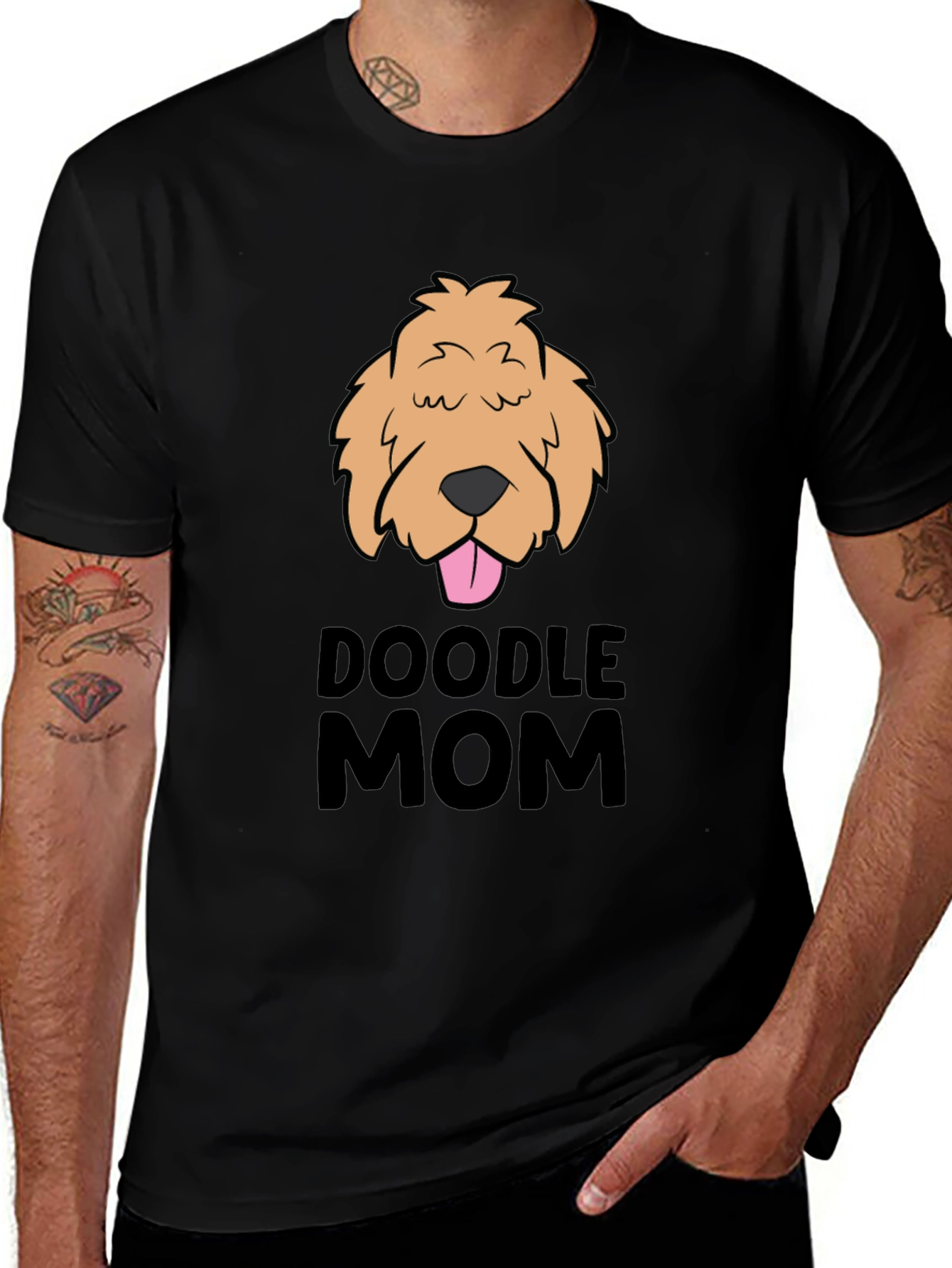 Doodle Mom Graphic Tee - Black