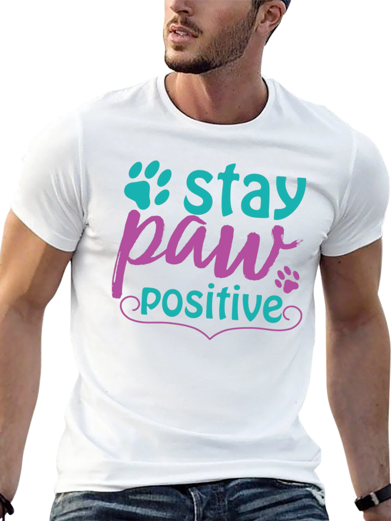 Stay Paw-sitive Graphic T-Shirt