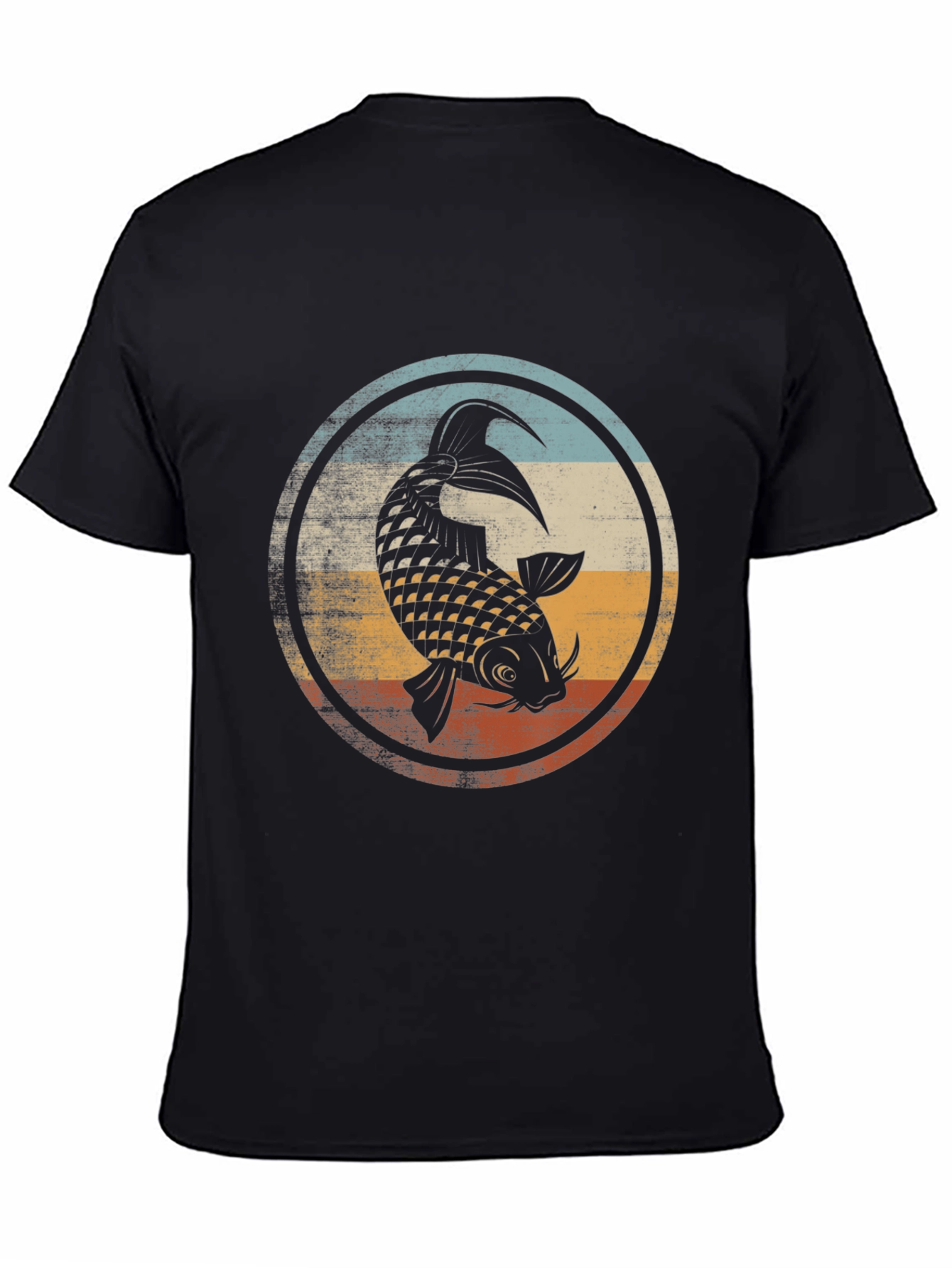 Koi Fish Graphic T-Shirt - Mens Black Tee