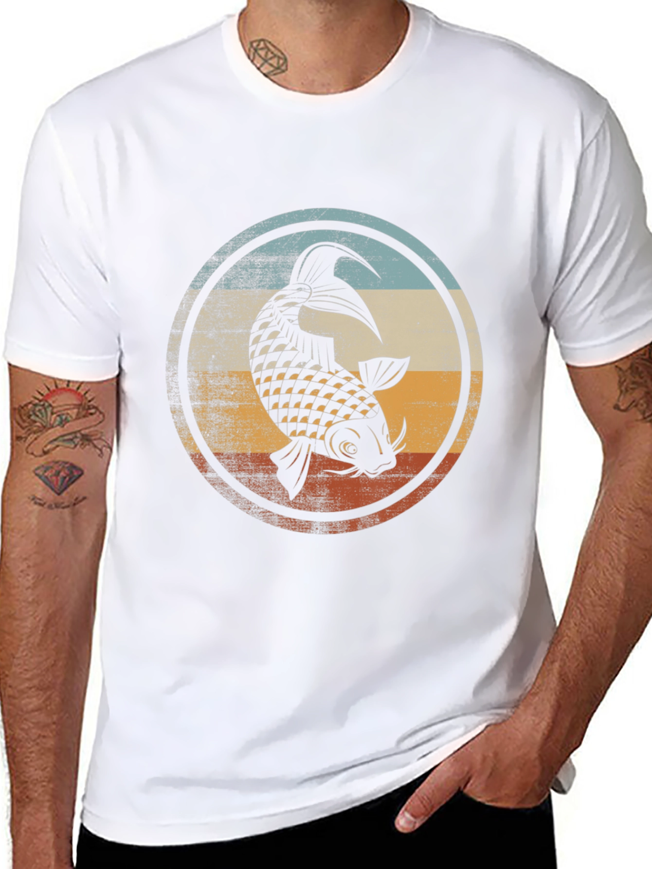 Koi Fish Graphic T-Shirt - Mens Black Tee