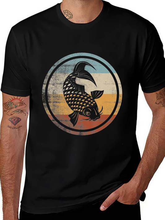 Koi Fish Graphic T-Shirt - Mens Black Tee