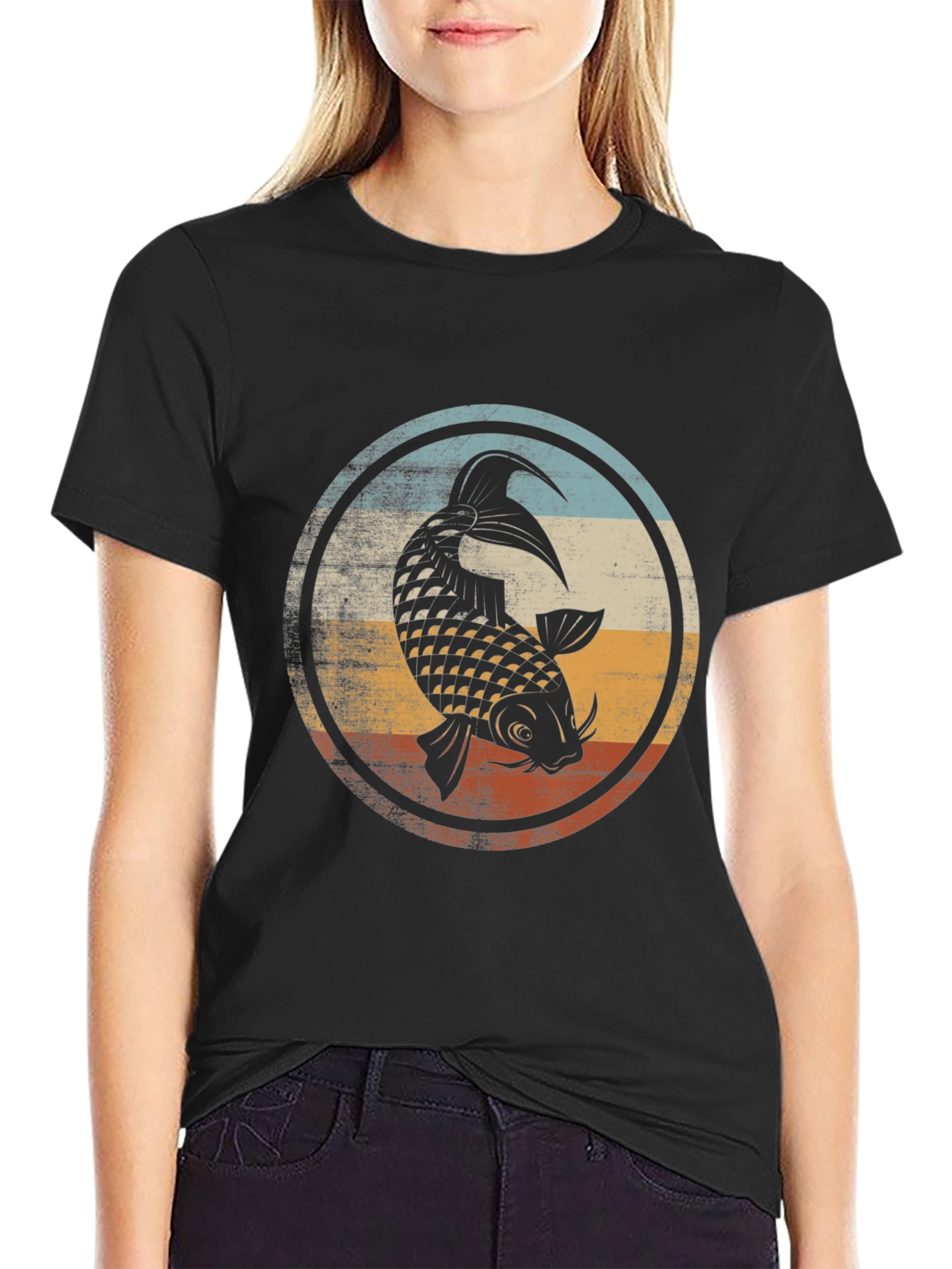 Koi Fish Graphic T-Shirt - Mens Black Tee