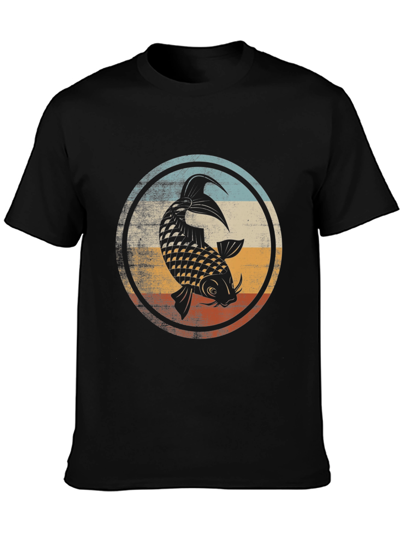Koi Fish Graphic T-Shirt - Mens Black Tee