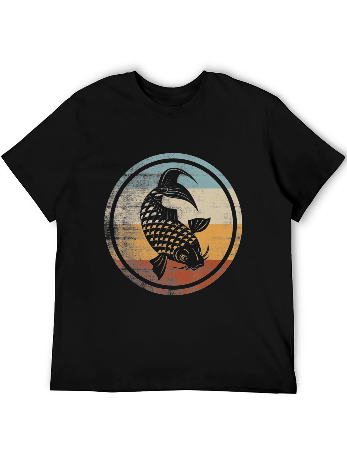 Koi Fish Graphic T-Shirt - Mens Black Tee
