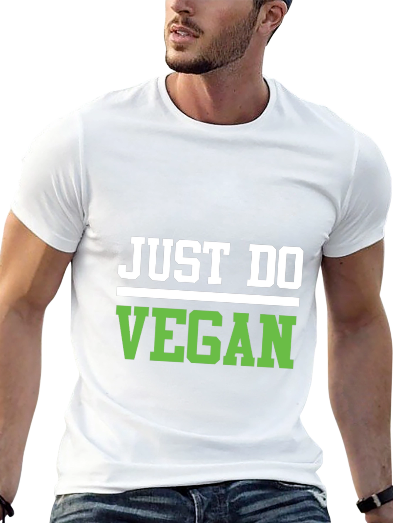 Just Do Vegan Black T-Shirt - Stylish Vegan Apparel