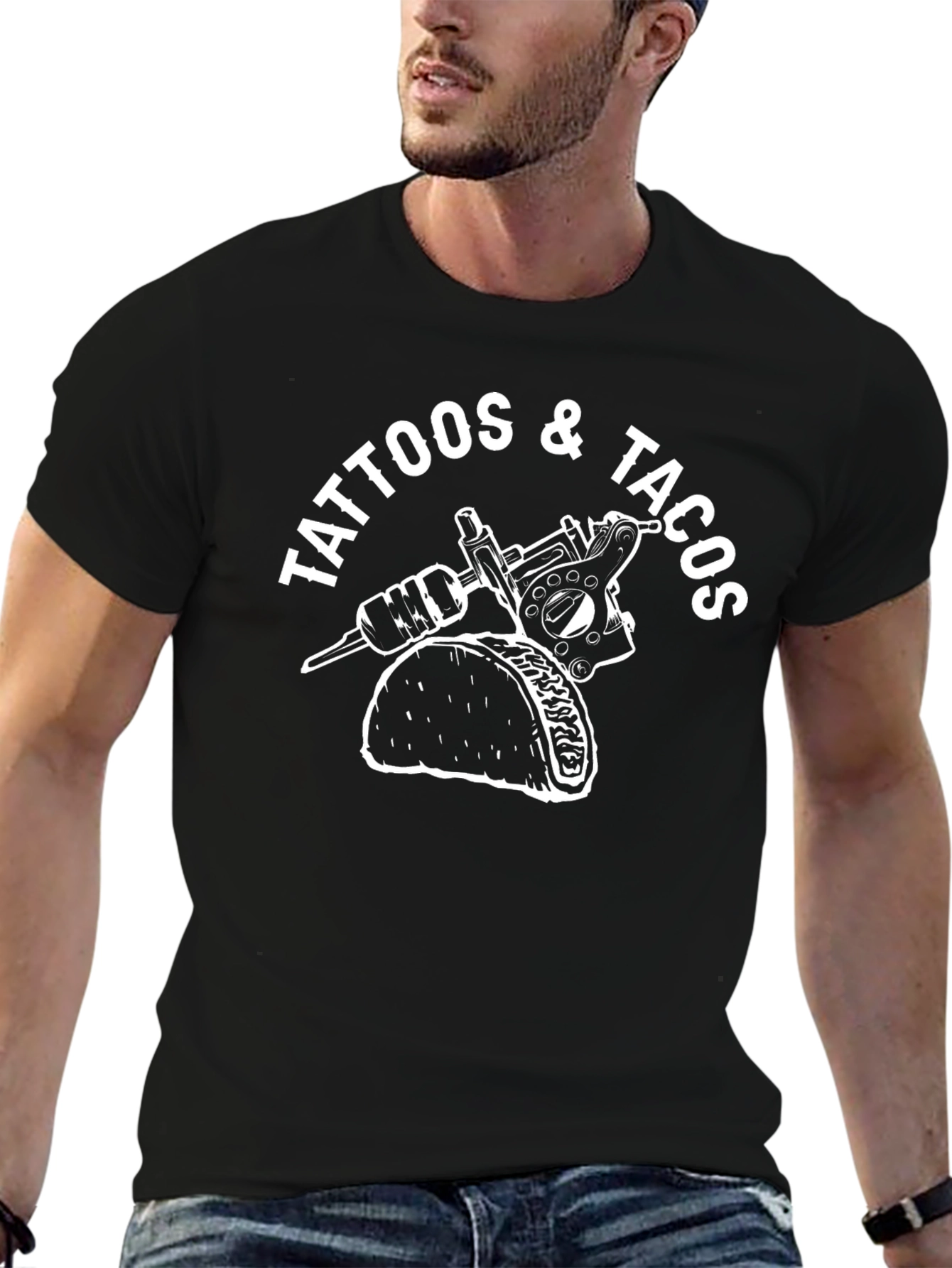 Tattoos & Tacos Black Graphic Tee