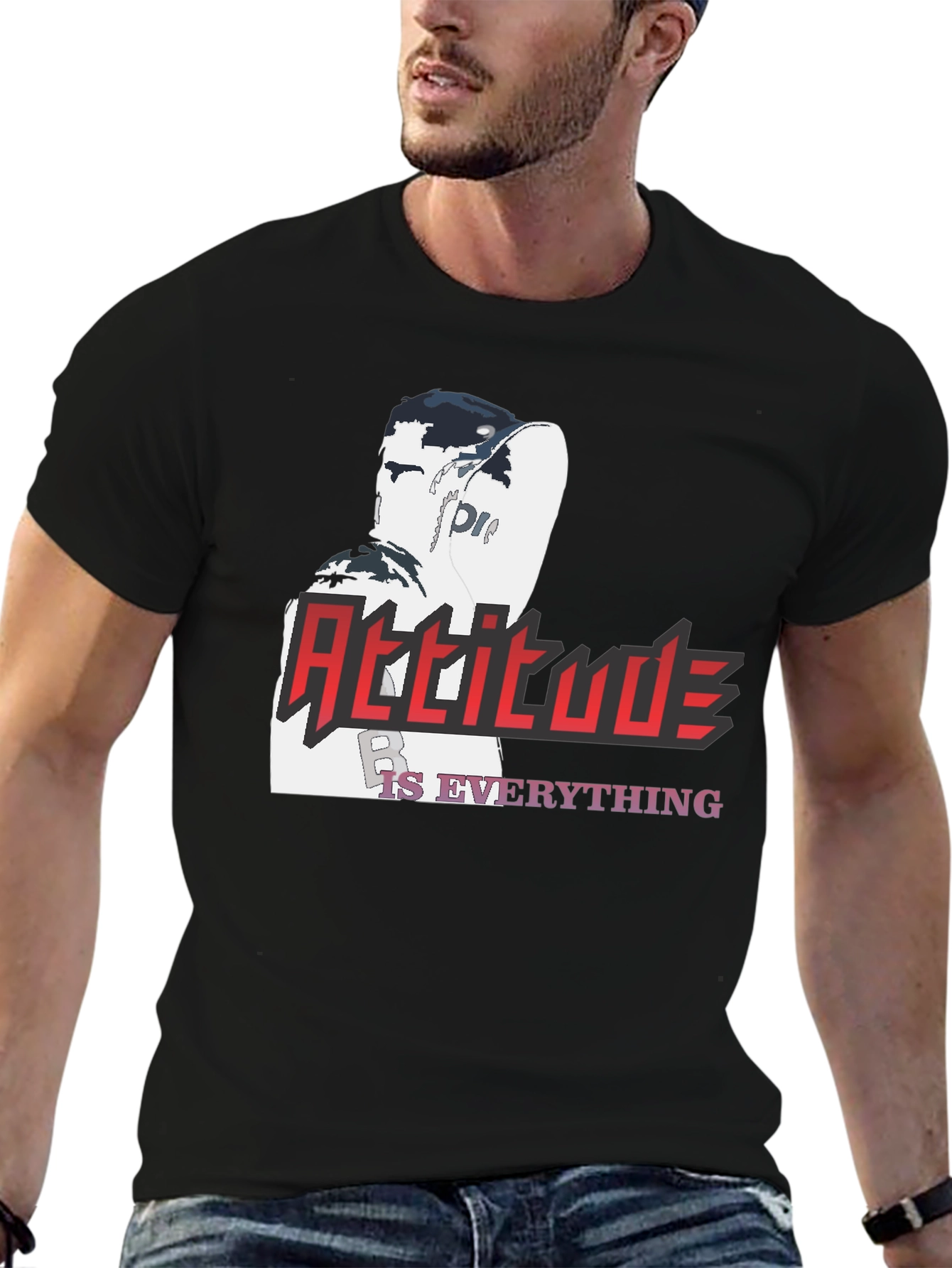 Attitude is Everything Graphic T-Shirt - Stylish Black Tee