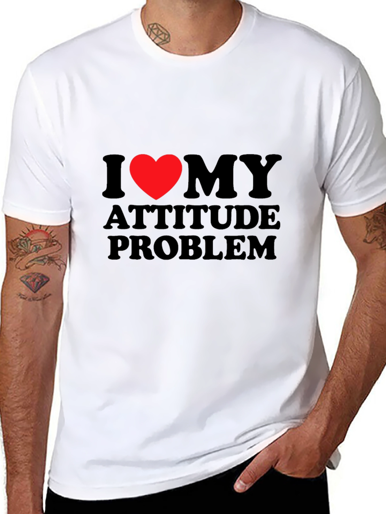 I Heart My Attitude Problem - Black T-Shirt