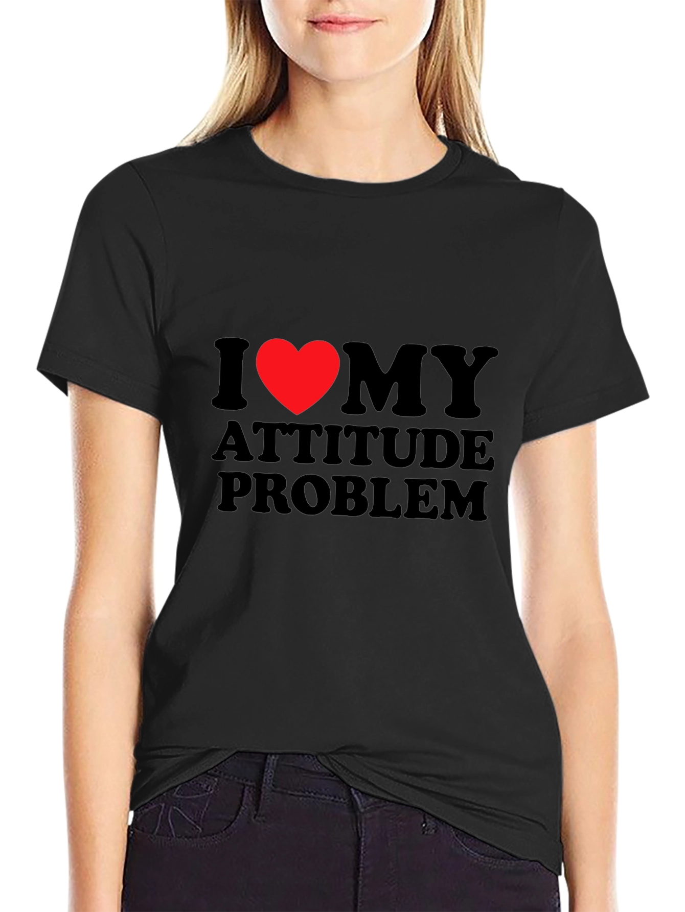 I Heart My Attitude Problem - Black T-Shirt