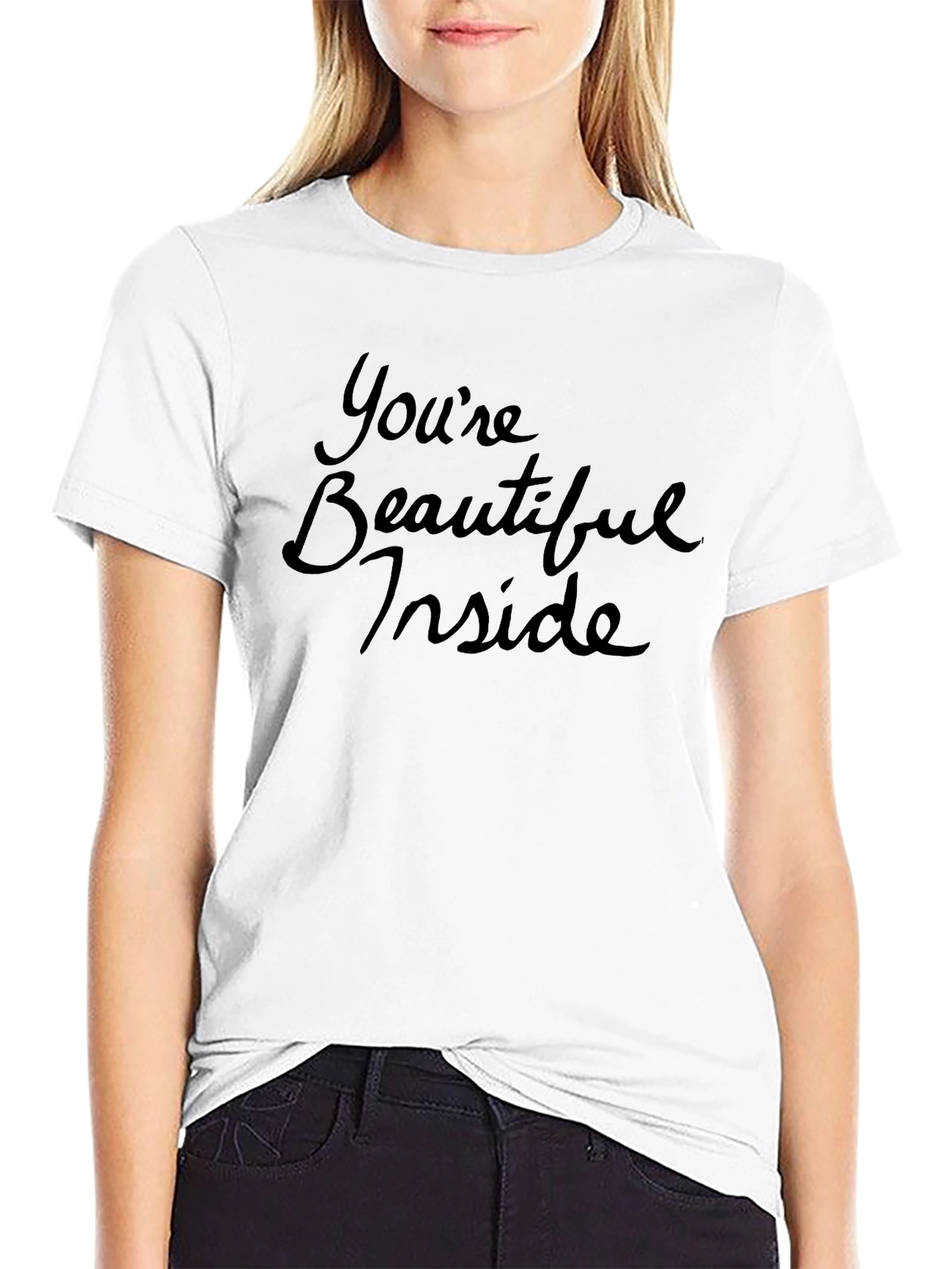 Youre Beautiful Inside Graphic Tee - Soft Black