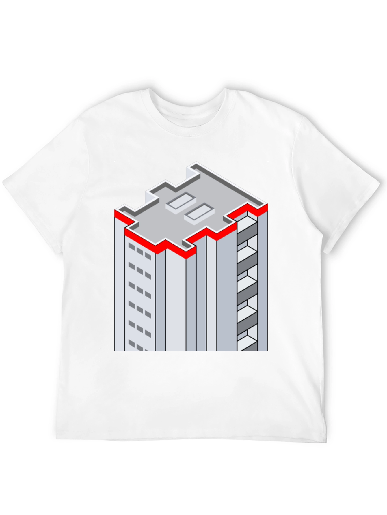 Isometric Building Graphic Tee - Unique Style