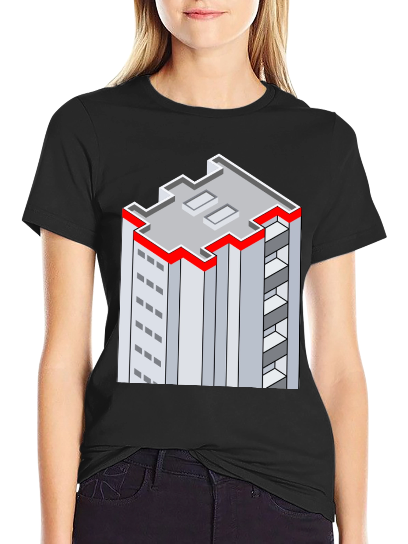 Isometric Building Graphic Tee - Unique Style