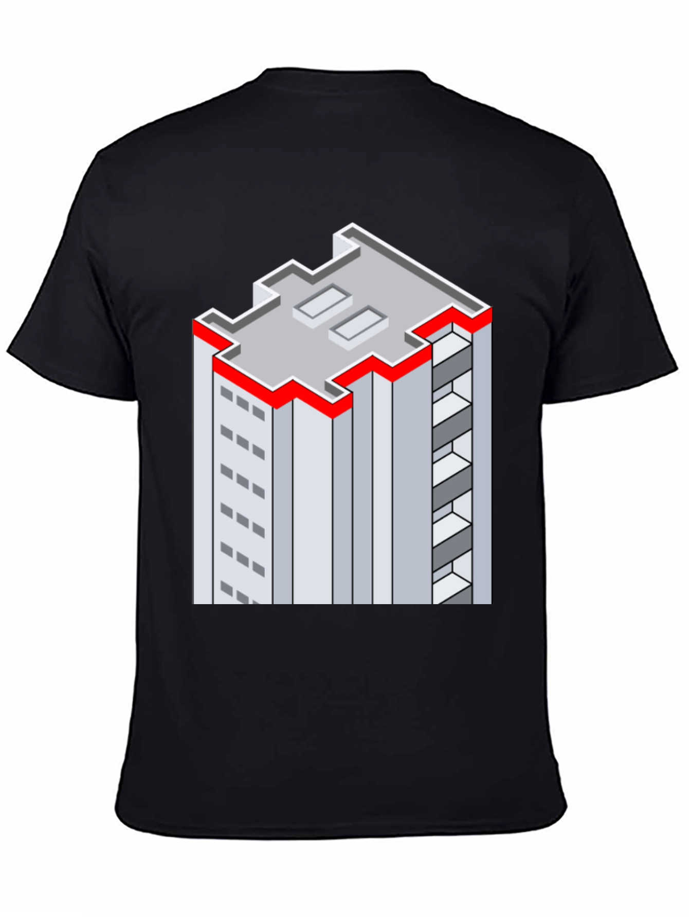 Isometric Building Graphic Tee - Unique Style