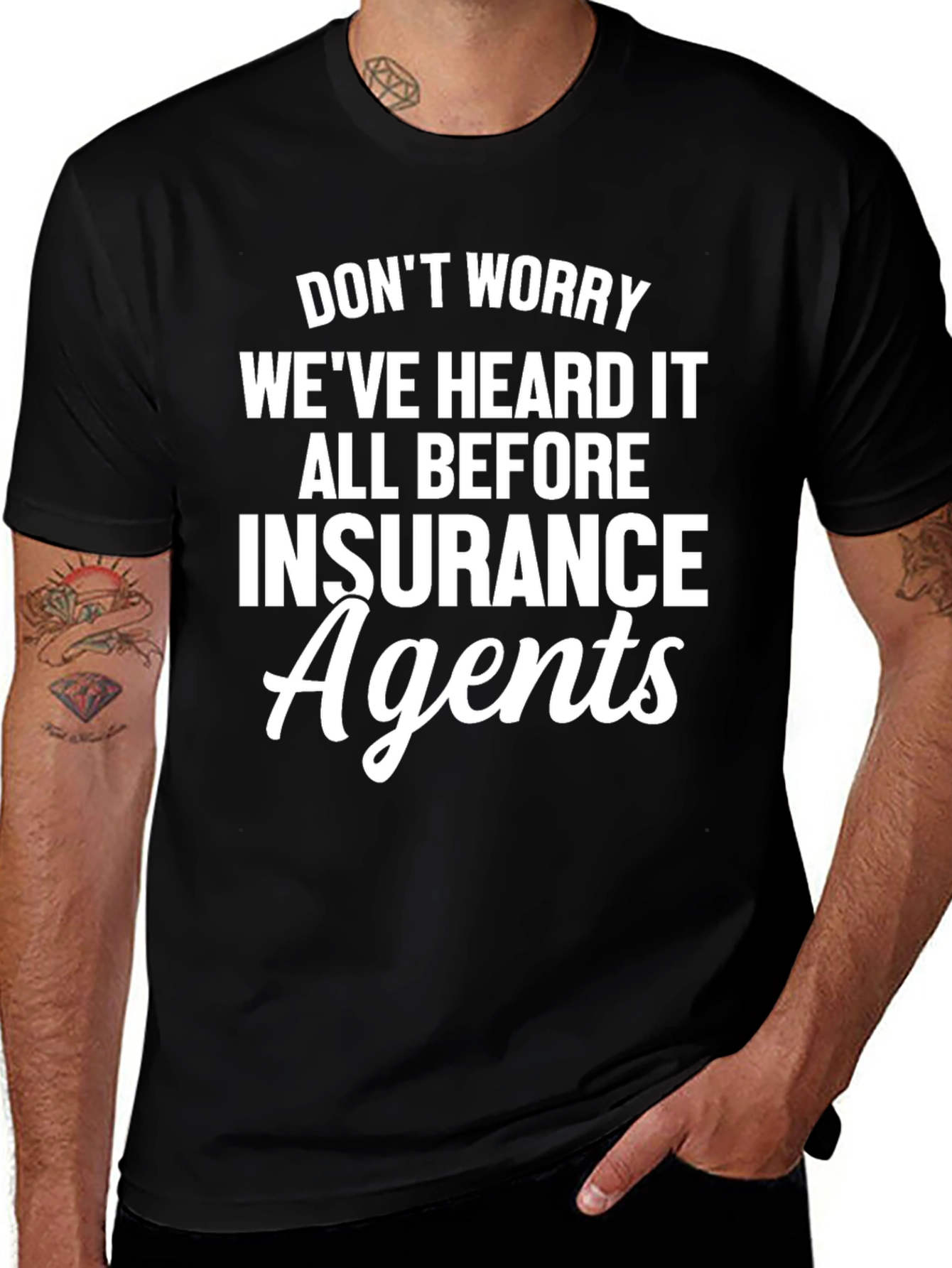 Insurance Agents Funny Graphic T-Shirt - Black