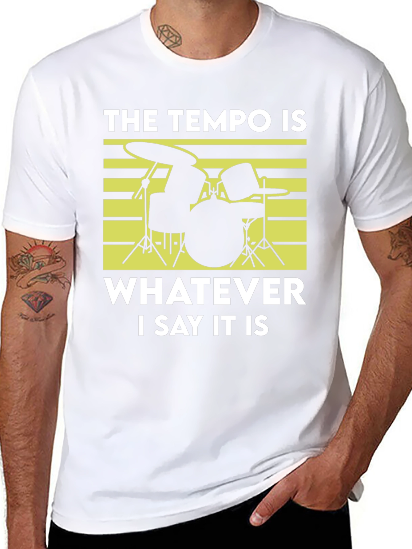 Tempo Drummer T-Shirt - Funny Musician Tee