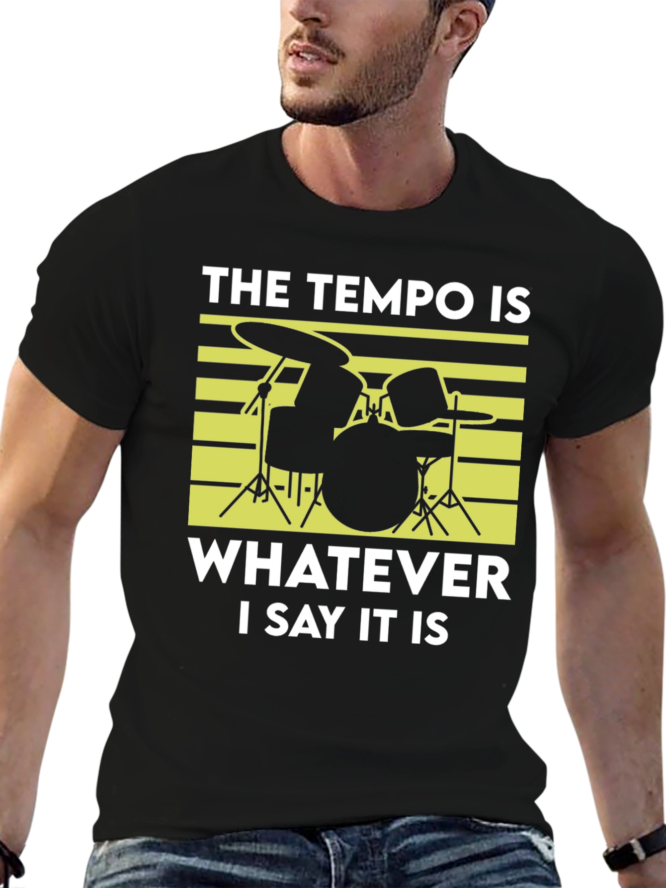 Tempo Drummer T-Shirt - Funny Musician Tee