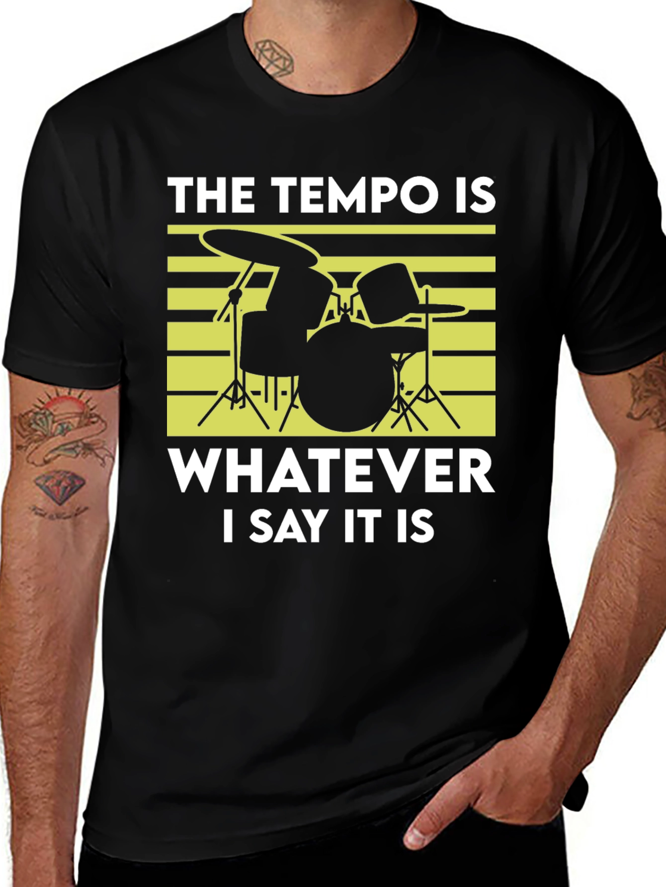 Tempo Drummer T-Shirt - Funny Musician Tee