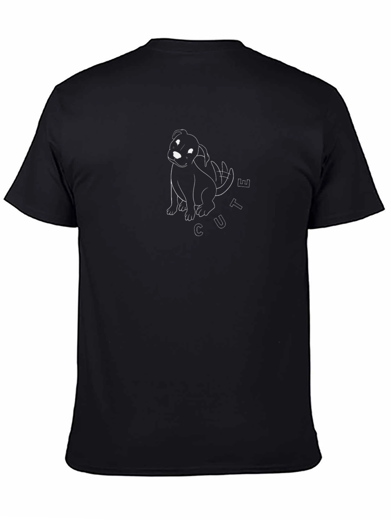 Cute Puppy Graphic T-Shirt - Black